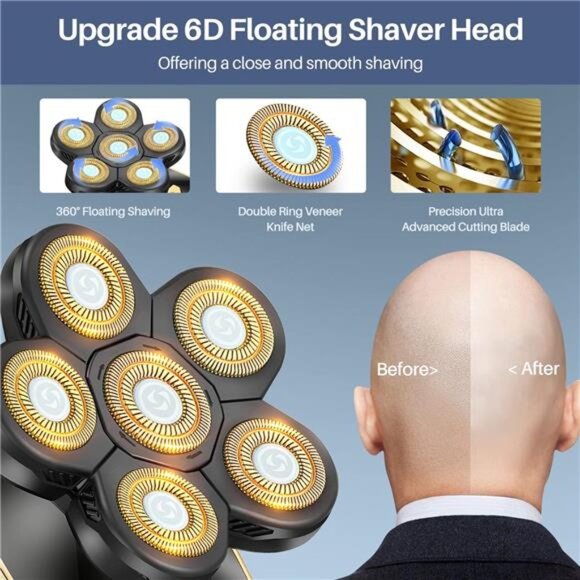 Head Shaver for Bald Men-Rotary Electric Razor Cordless Waterproof Multifunction - Picture 3 of 7